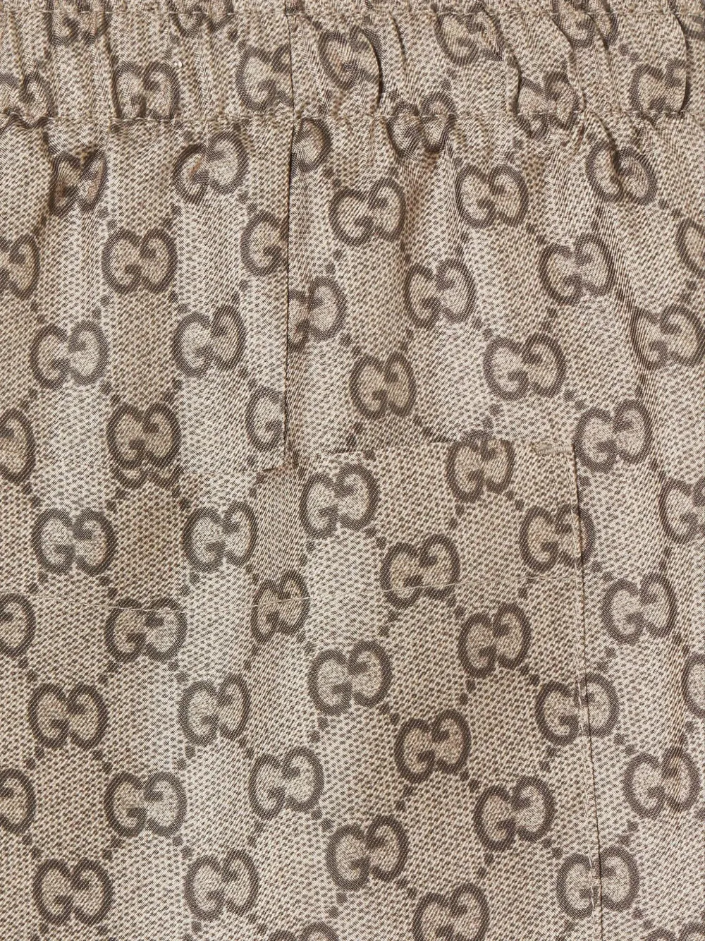 Gucci GG Supreme zijden twill broek Beige