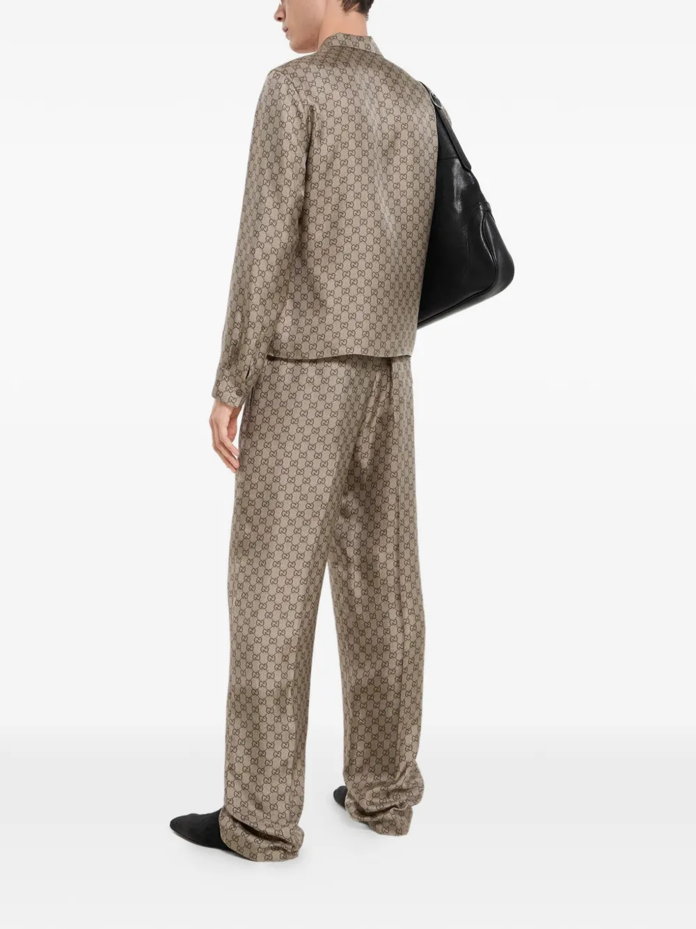 Gucci GG Supreme zijden twill broek Beige