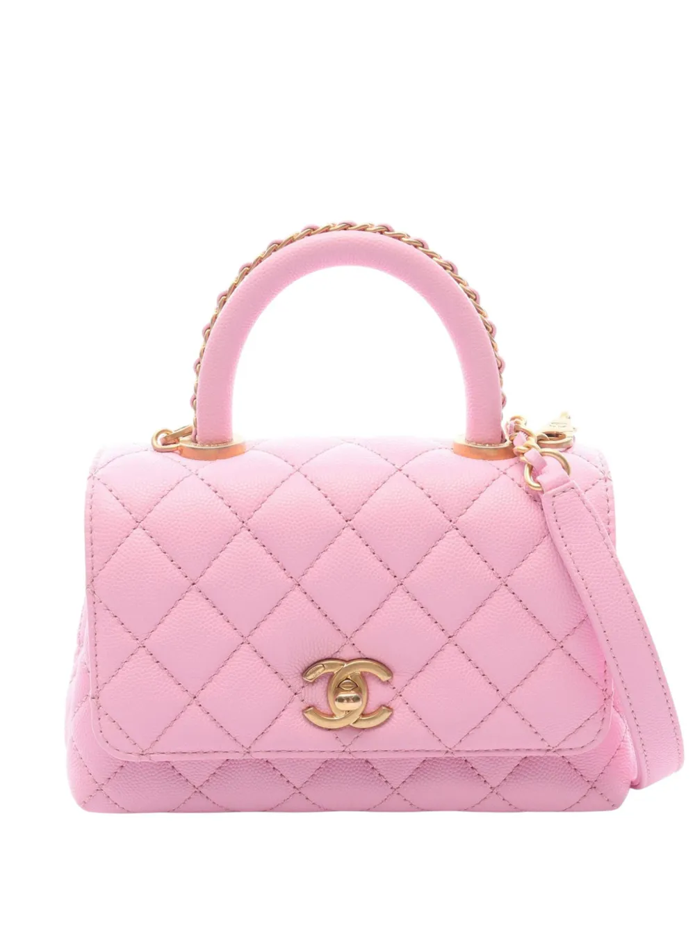 CHANEL Pre-Owned 2021-2026 Extra Mini Caviar Coco Top Handle Bag satchel - Rosa