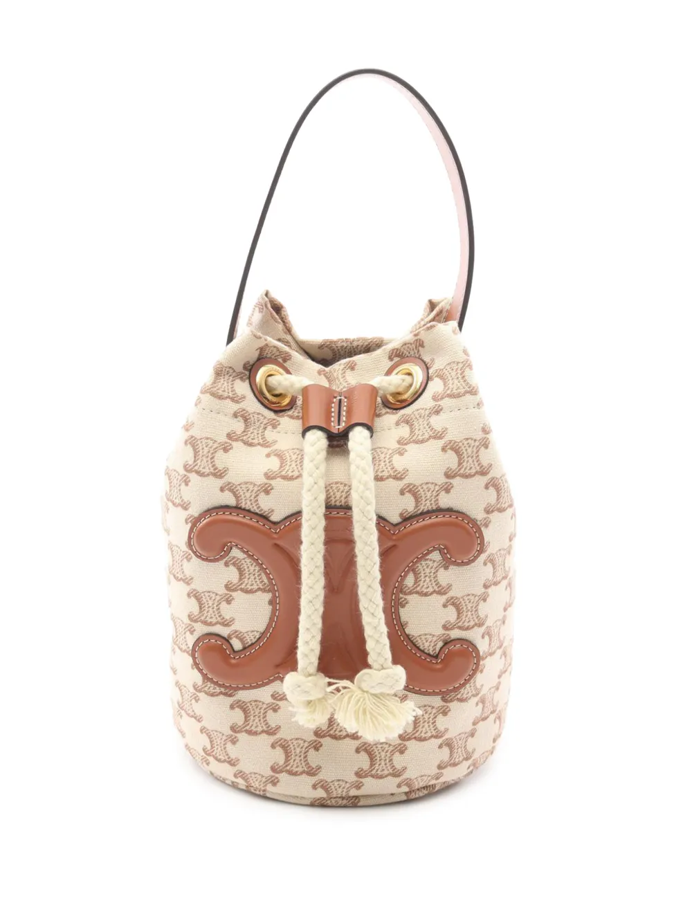 Celine Pre-Owned 2021-2026 Canvas Teen Triomphe bucket bag - Toni neutri