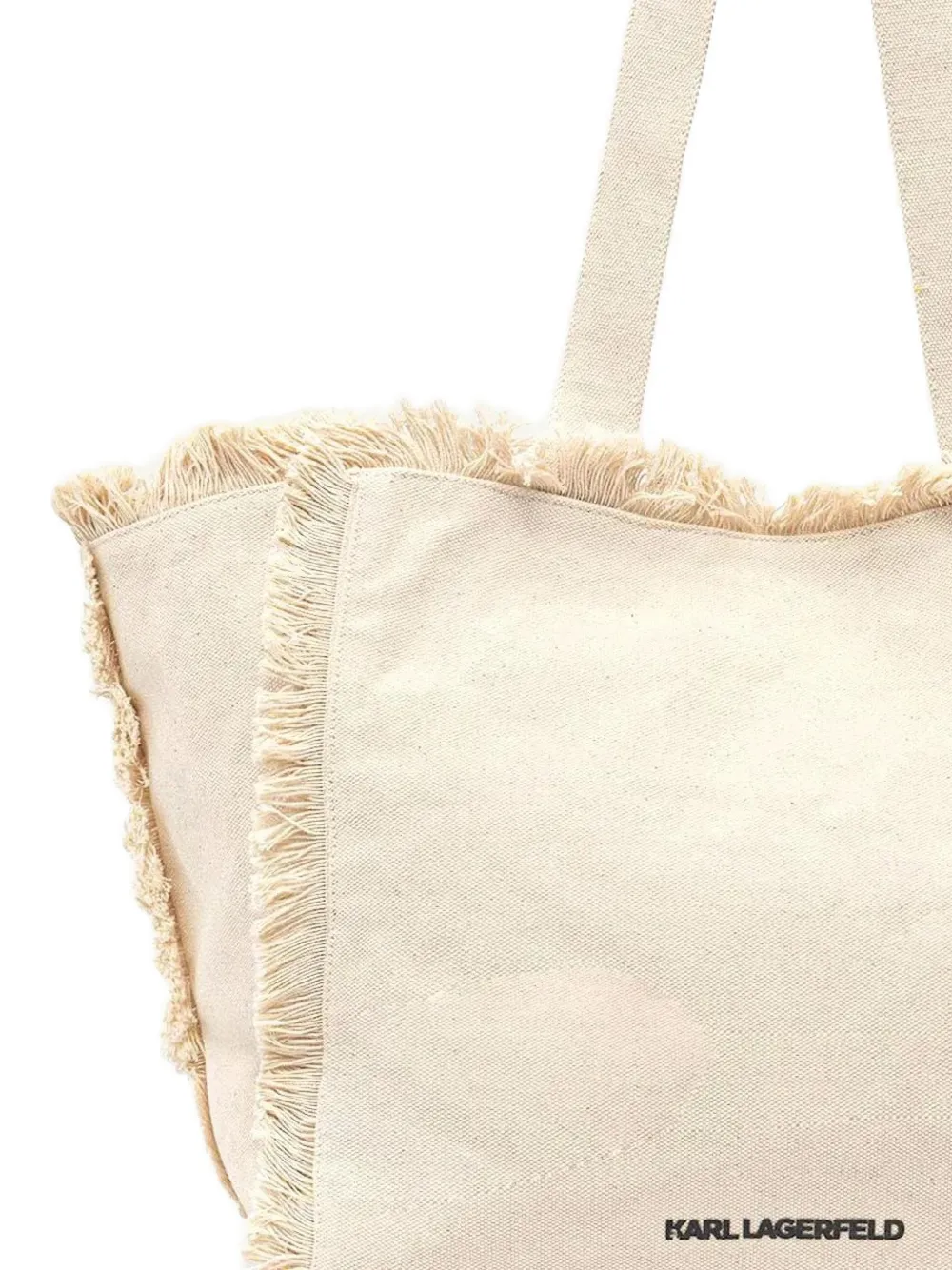 Karl Lagerfeld K RSG Shopper met logo-print en franje Beige
