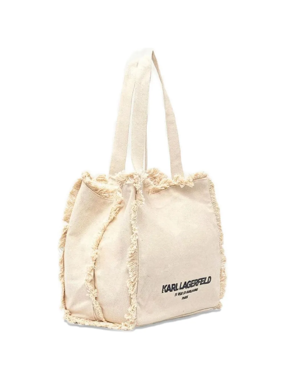 Karl Lagerfeld K RSG Shopper met logo-print en franje Beige