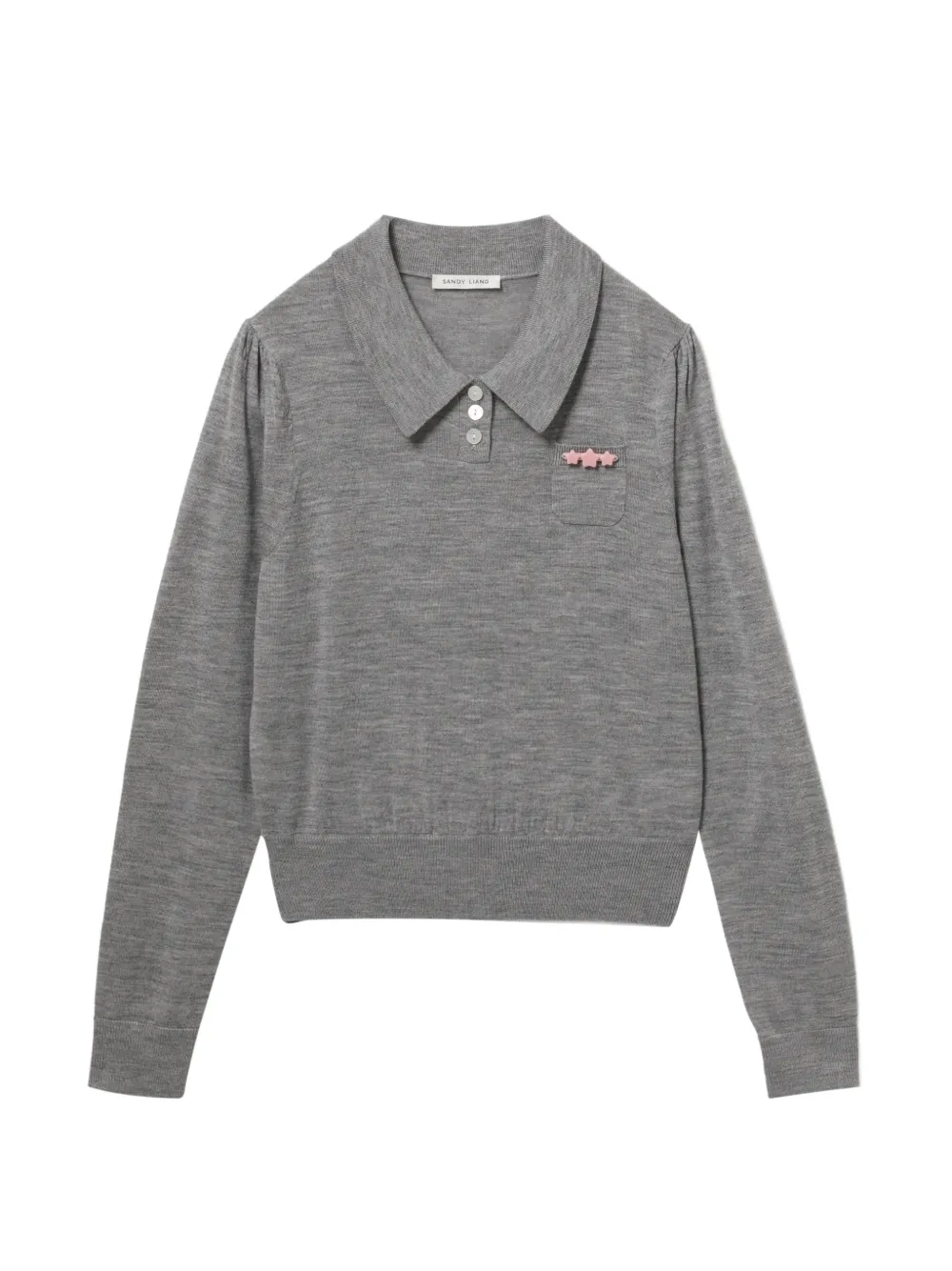 Sandy Liang pull à col polo - Gris Sandy Liang pull à col polo - Gris