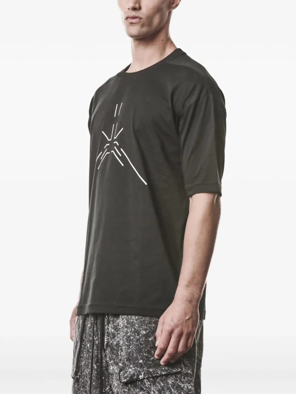 Thom Krom M TS 933 T-shirt met print Zwart