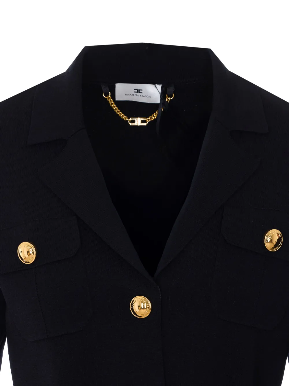 Elisabetta Franchi Jack met logoknoop en ceintuur Blauw