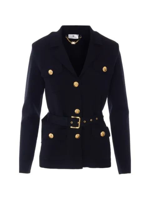 Elisabetta Franchi belted logo-button jacket 