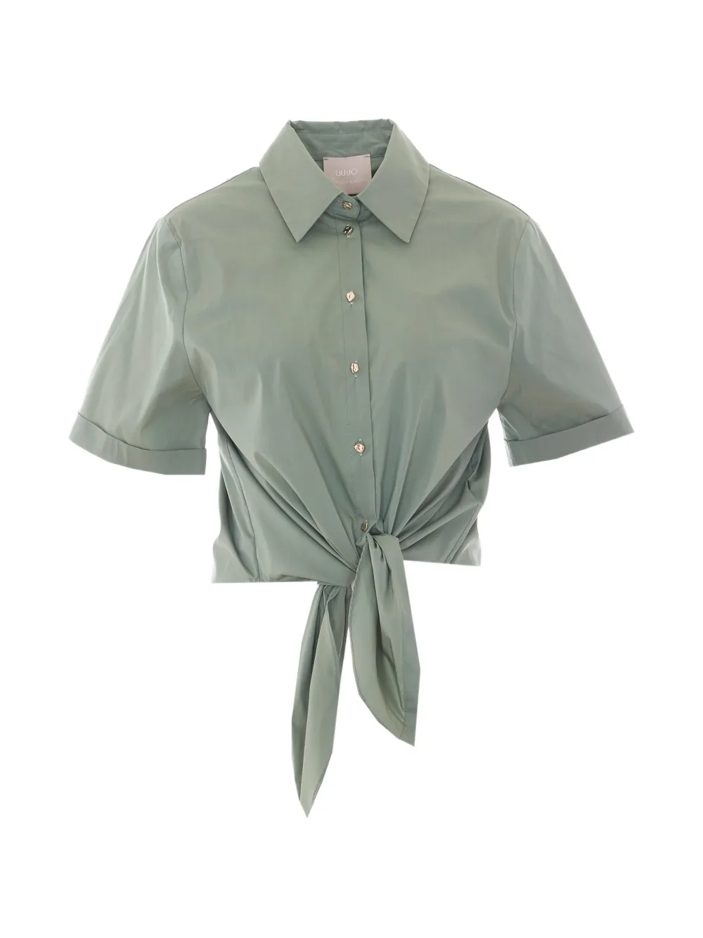 LIU JO tie-front cropped shirt - Grün