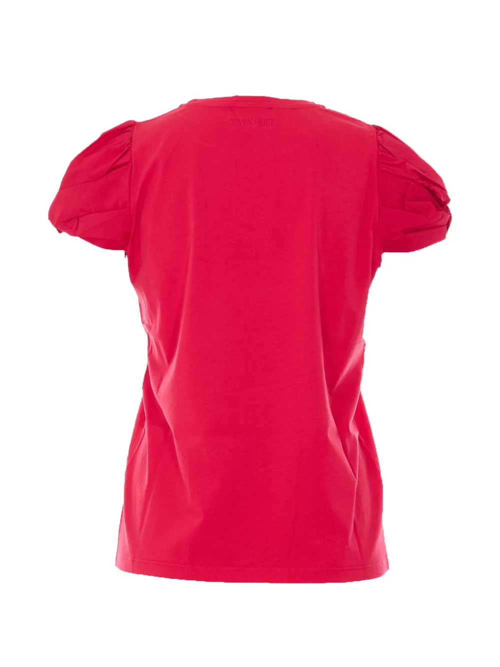 TWINSET T-shirt met pofmouwen en geborduurd logo Rood