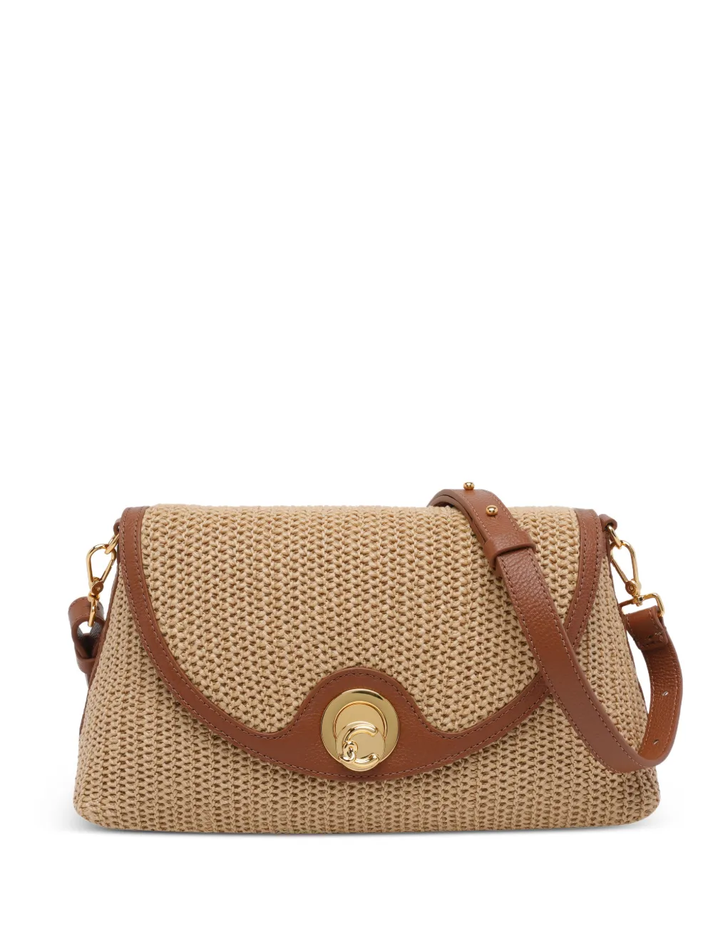 Coccinelle Nikila Straw shoulder bag - Nude