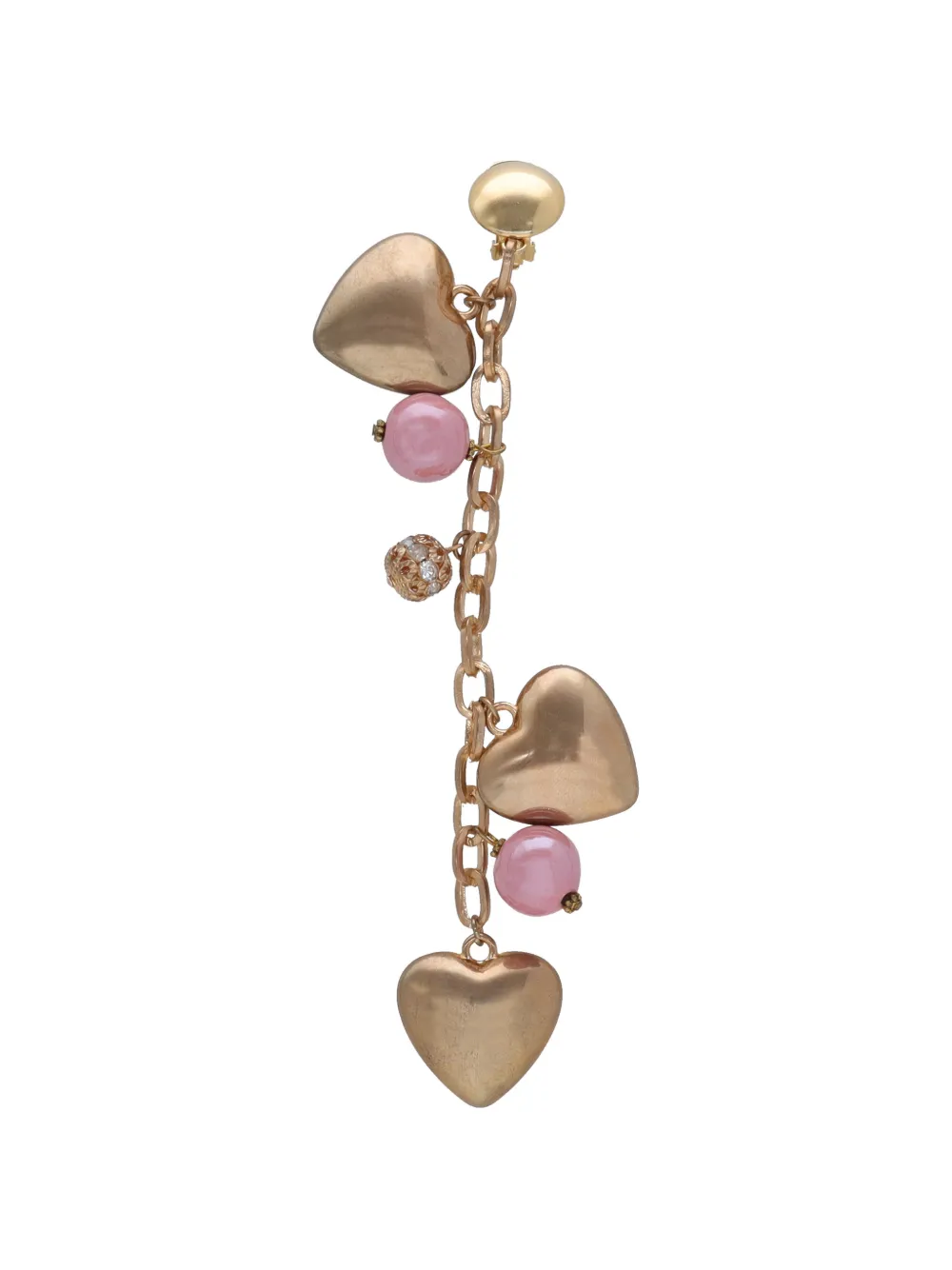 Ugo Correani Vintage heart charm drop clip-on earring - Oro