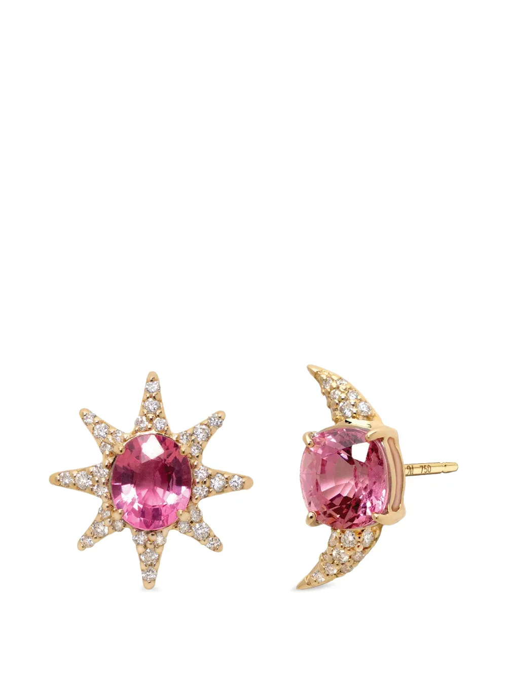 MONICA RICH KOSANN 18K yellow gold pink-spinel diamond earrings - Oro