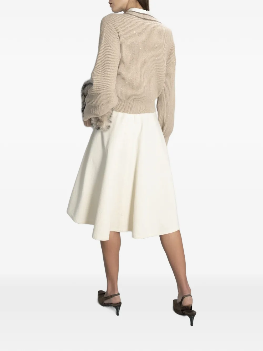 Brunello Cucinelli Vest verfraaid met pailletten Beige