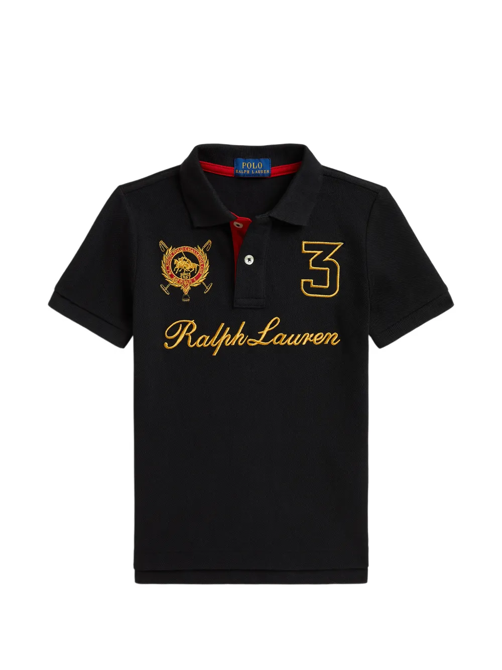 POLO RALPH LAUREN KIDS Polo con logo ricamato - Nero