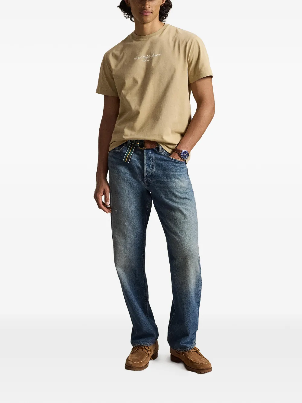 Polo Ralph Lauren Classic-fit jersey T-shirt met logo Beige