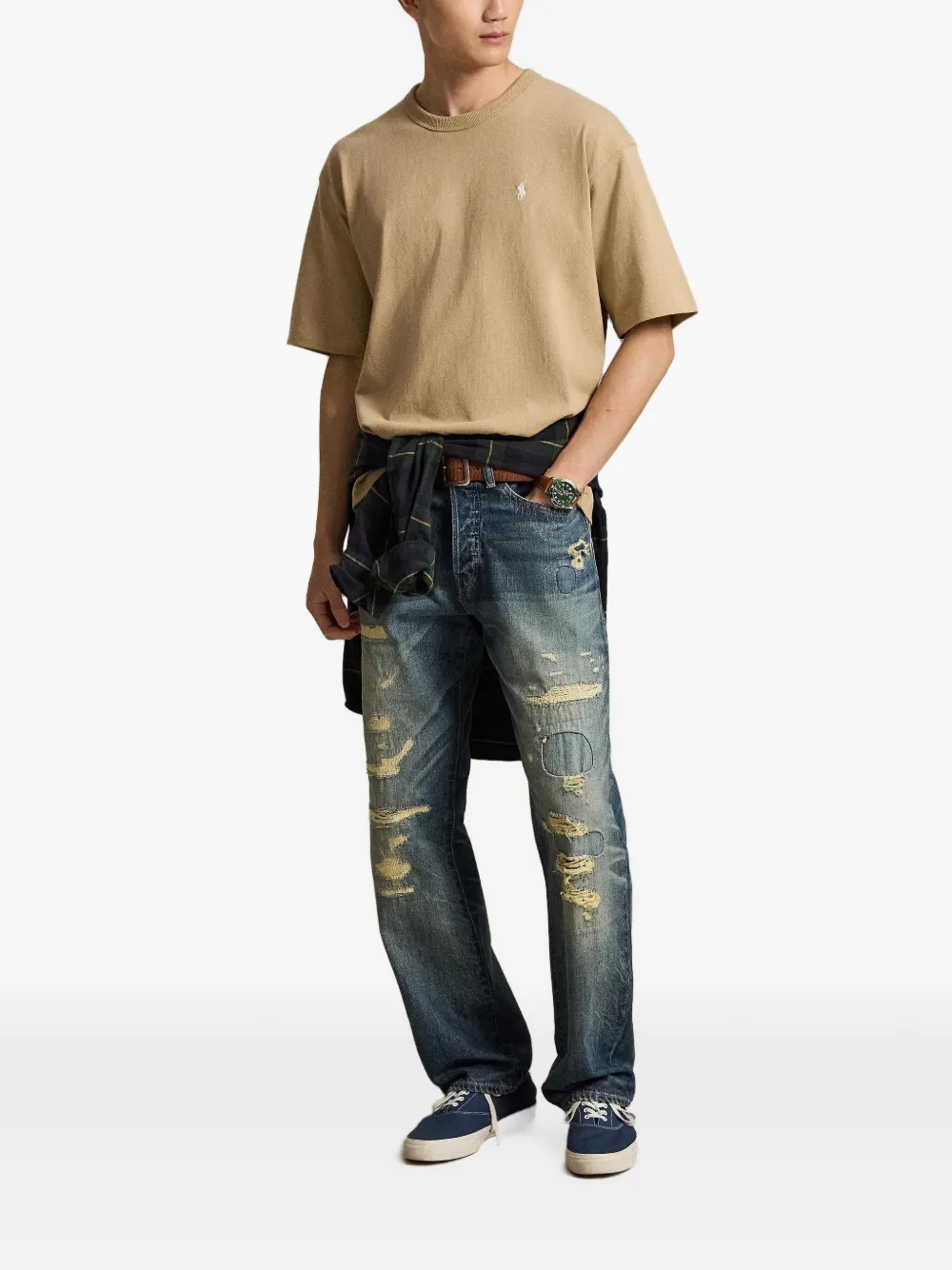 Polo Ralph Lauren Relaxed Fit jersey T-shirt met ronde hals Beige
