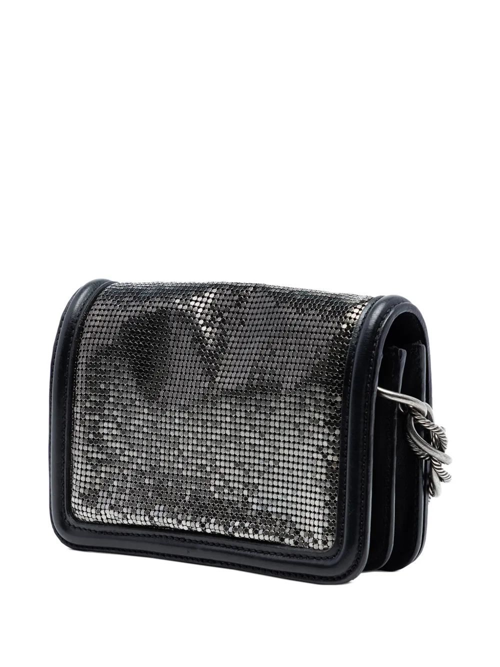  Chanel Pre-owned Petit Sac à Main à Rabat En Cuir D'agneau Orné De Cristaux Et Perles (2005-2006) - Noir 
