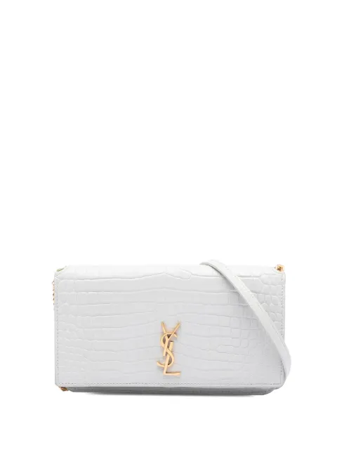 Saint Laurent Pre-Owned 2021 Croc Embossed Leather Monogram Cassandre crossbody bag