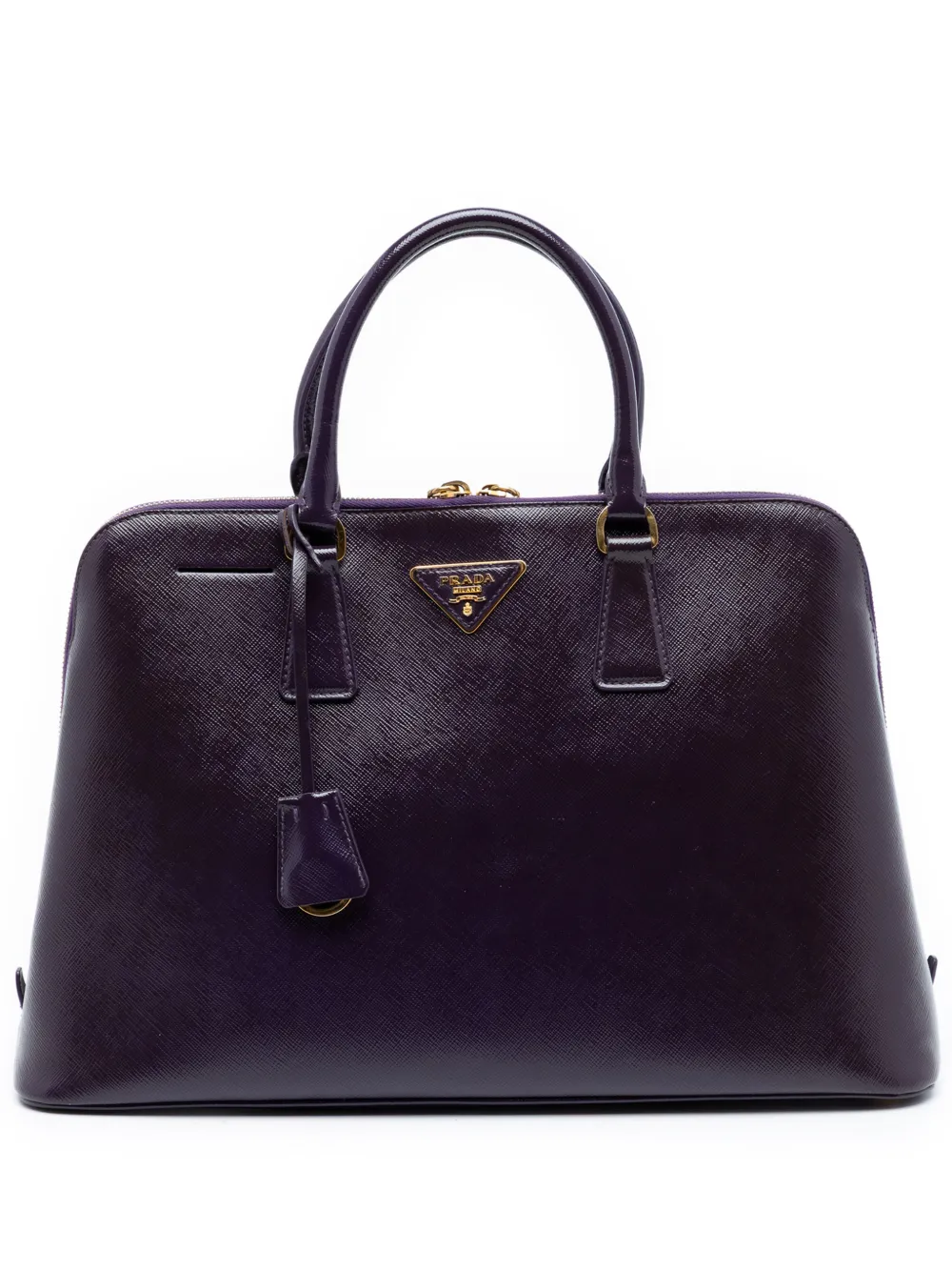 Prada Pre-Owned 2010-2026 Large Saffiano Vernice Promenade satchel - Viola