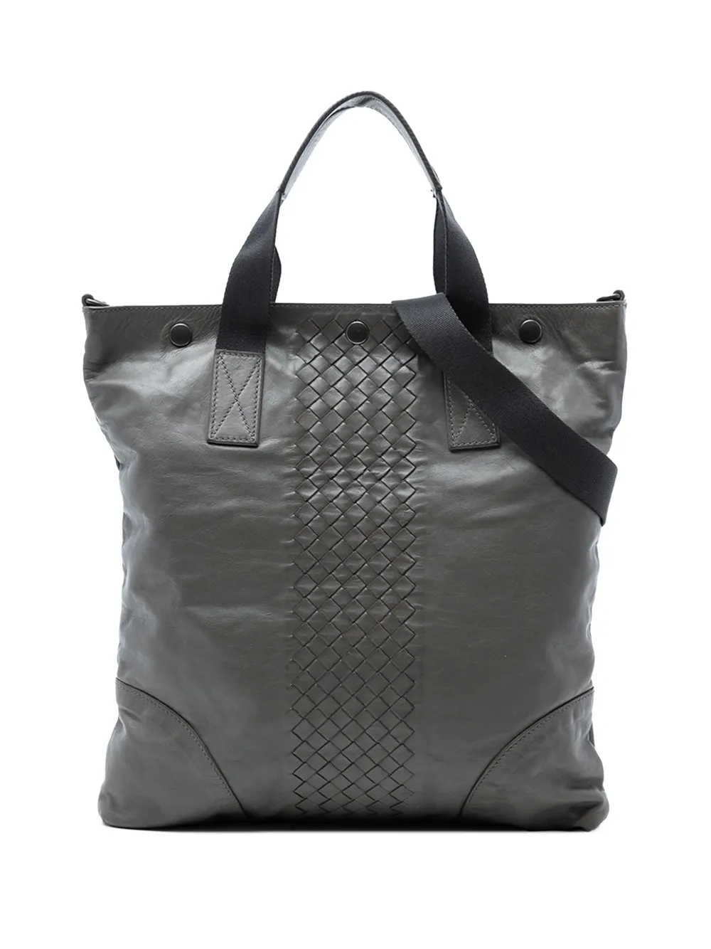 Bottega Veneta Pre-Owned 2012-2025 Intrecciato Trimmed Nappa Convertible Tote satchel - Grigio