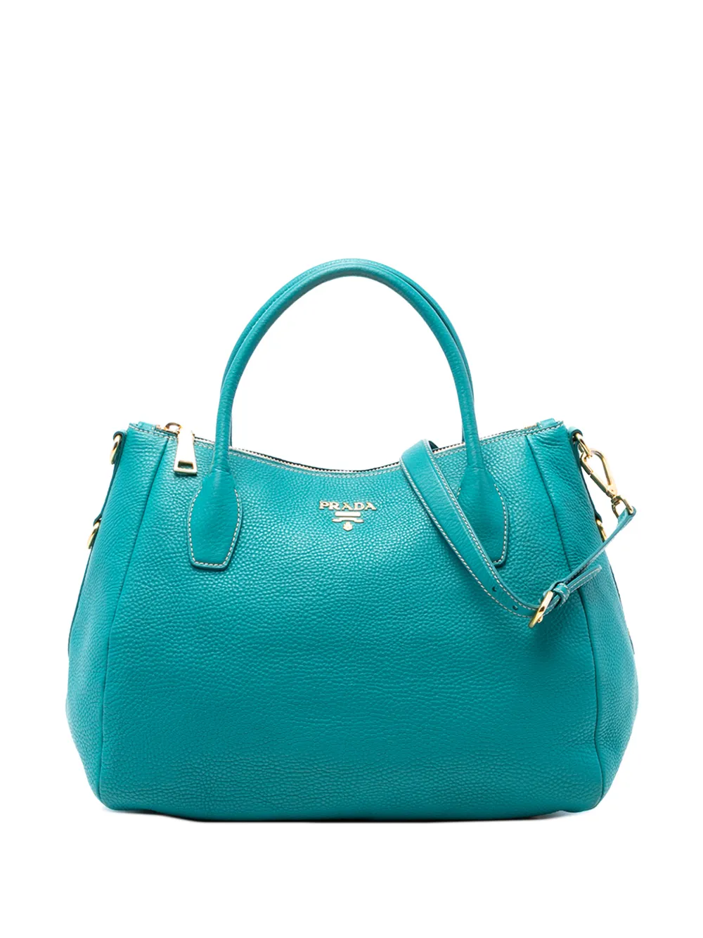 Prada Pre-Owned 2010-2026 Vitello Daino Zip Top satchel - Blu