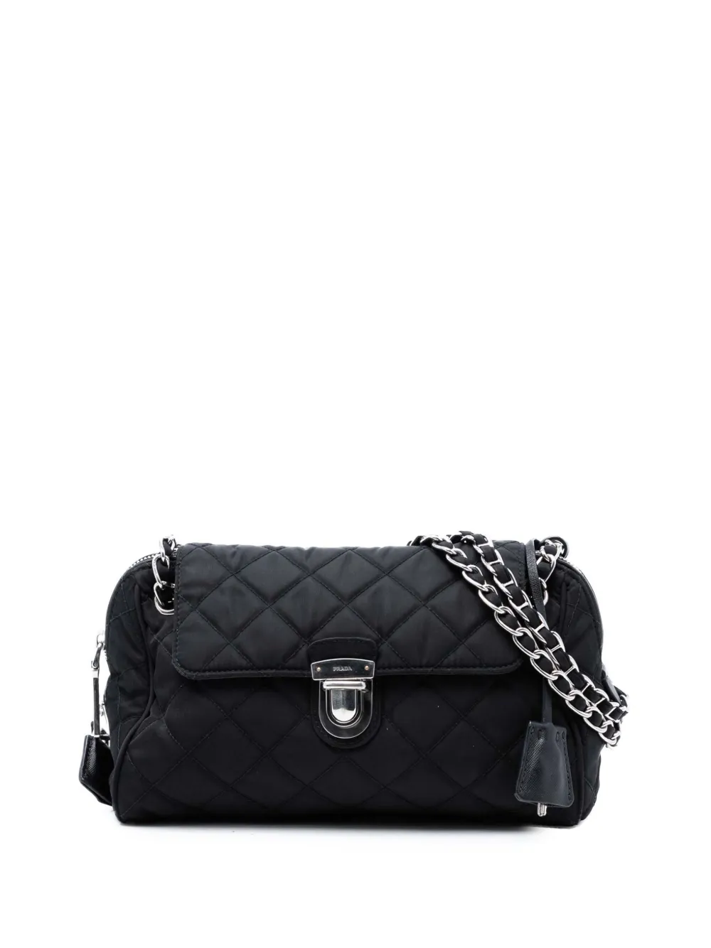 Prada Pre-Owned 2010-2025 Impuntu Tessuto Chain Flap crossbody bag - Nero