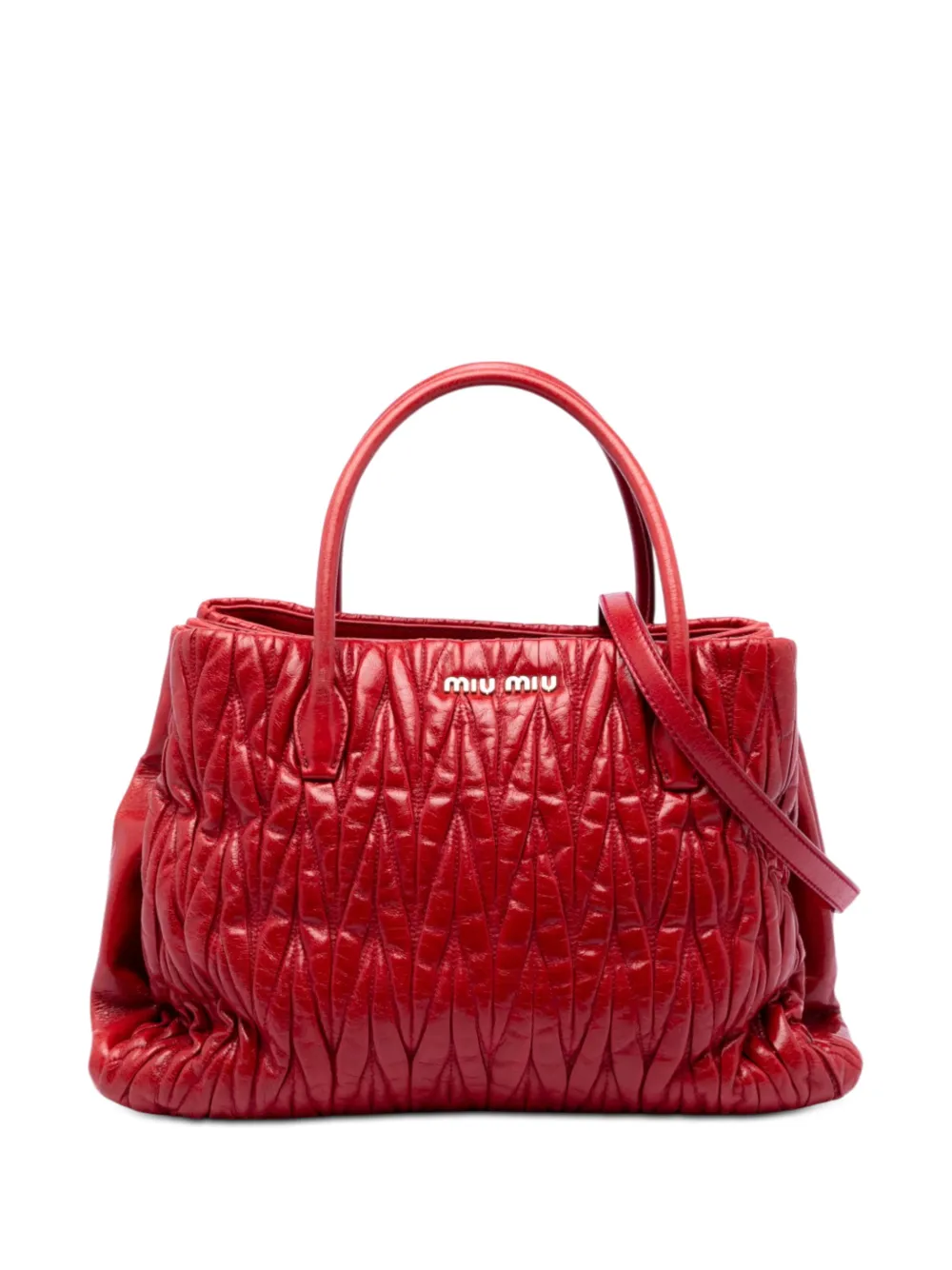 Miu Miu Pre-Owned 2010-2026 Matelasse Nappa Convertible Tote satchel - Rot