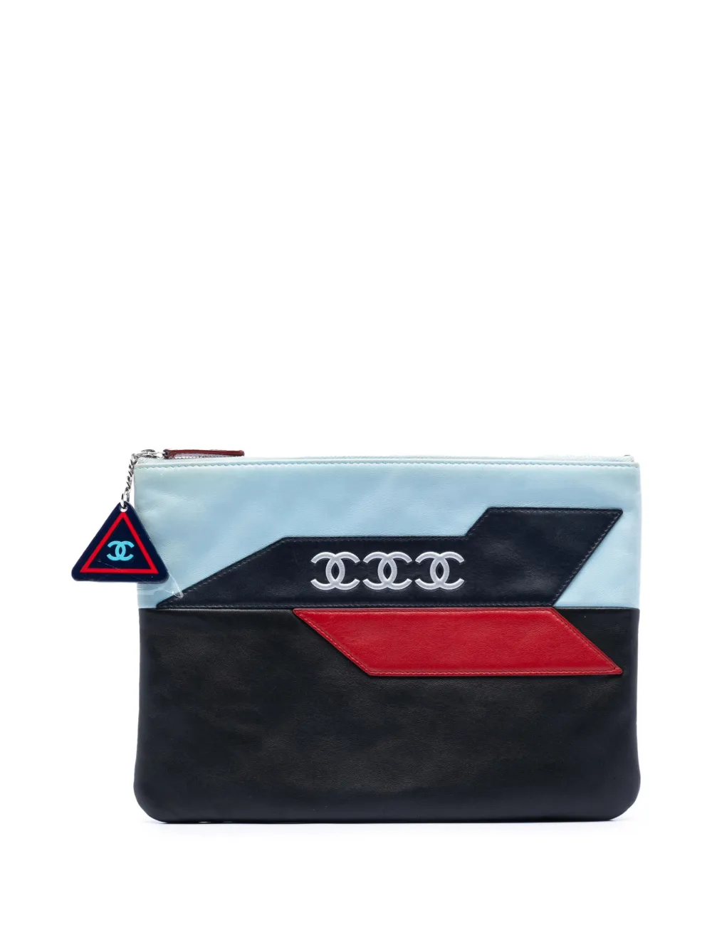 CHANEL Pre-Owned 2016-2017 Medium Lambskin Airlines O Case clutch bag - Black