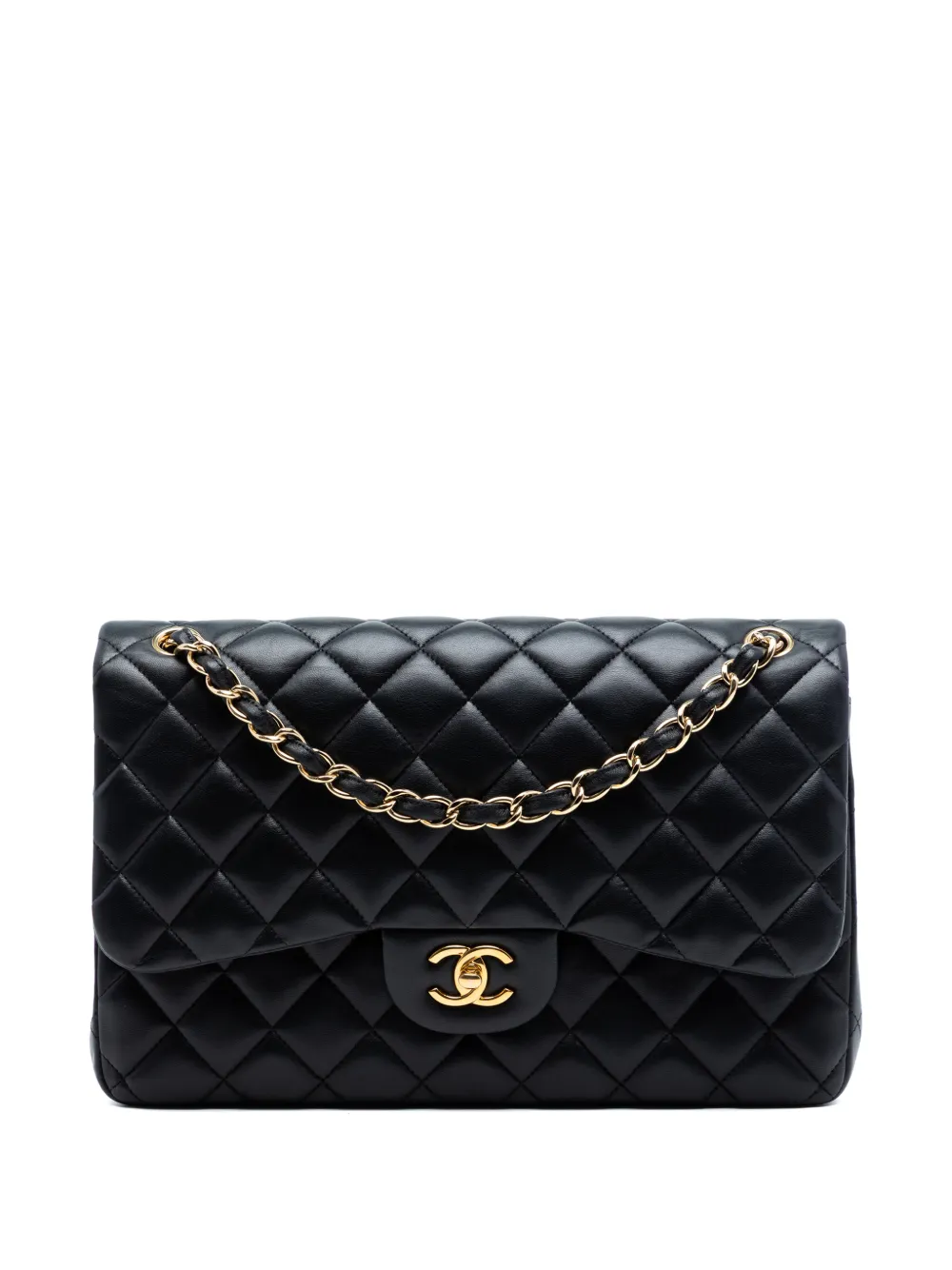 CHANEL Pre-Owned 2014 Jumbo Classic Lambskin Double Flap shoulder bag - Nero