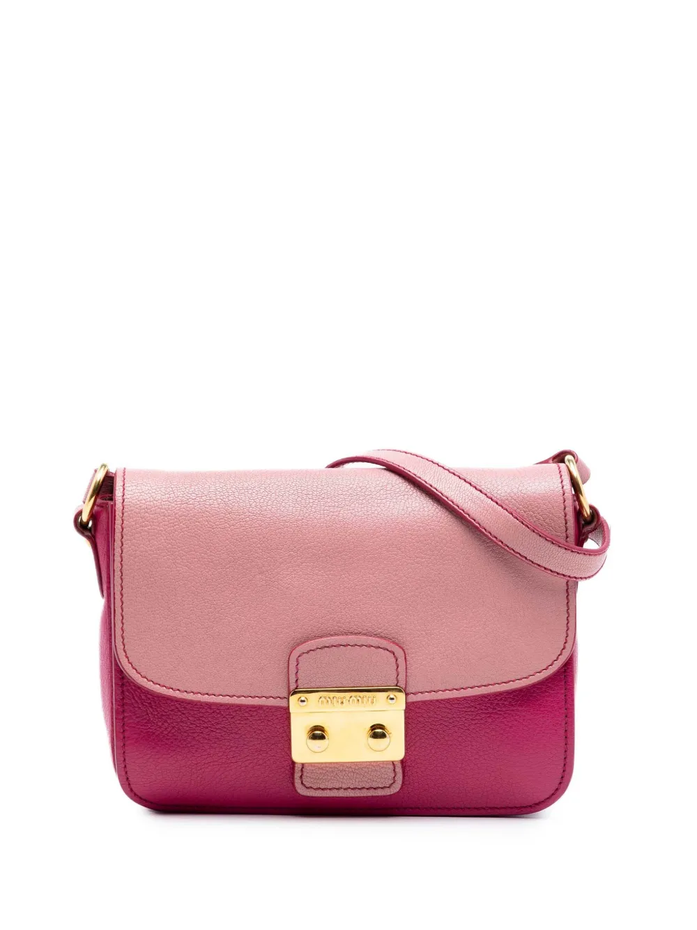 Miu Miu Pre-Owned 2010-2026 Bicolor Goatskin Madras crossbody bag - Rosa
