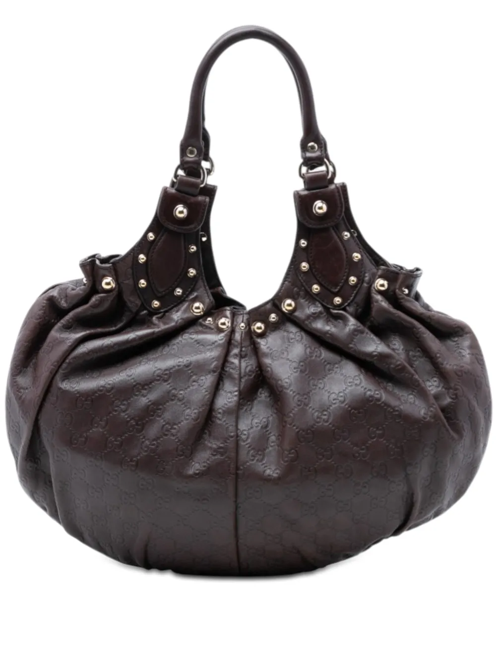 Gucci Pre-Owned 2016-2025 Guccissima Studded Pelham Hobo shoulder bag - Marrone