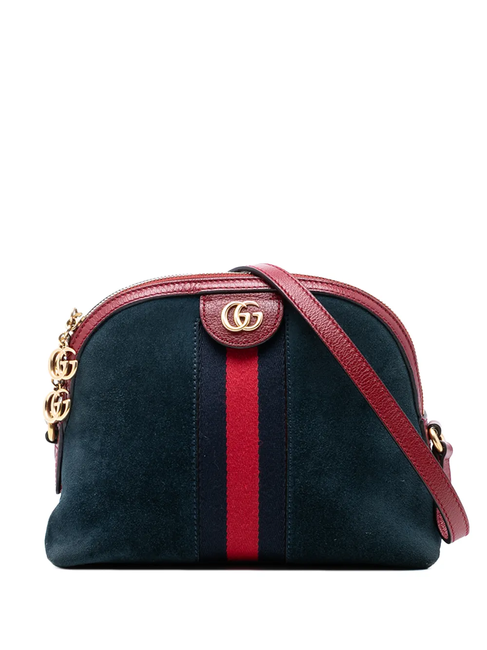 Gucci Pre-Owned 2016-2026 Small Suede Web Ophidia Dome crossbody bag - Blu