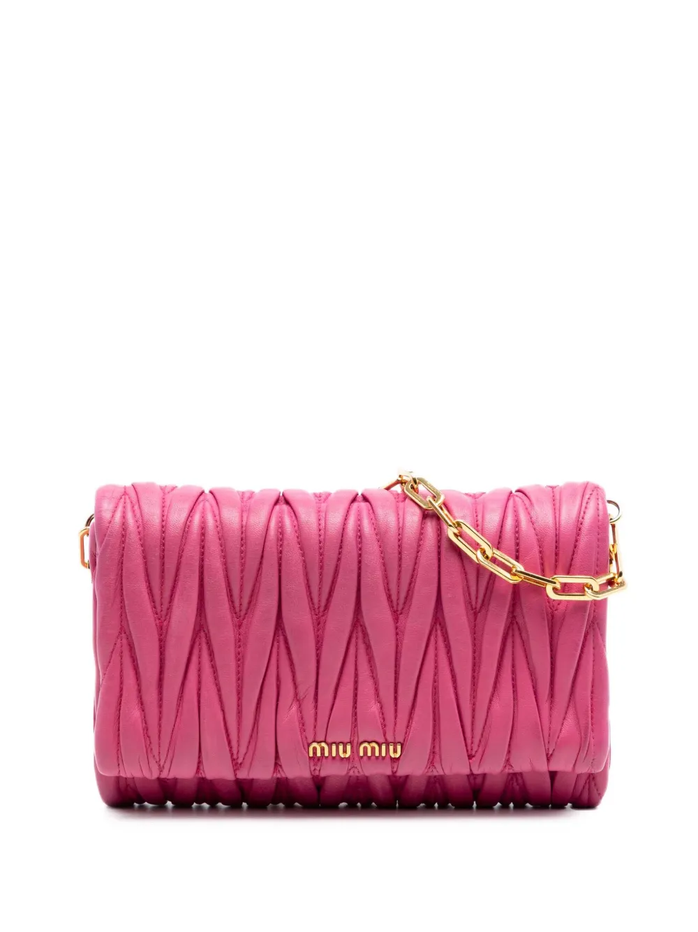 Miu Miu Pre-Owned 2010-2026 Matelasse Nappa Wallet On Chain crossbody bag - Rosa