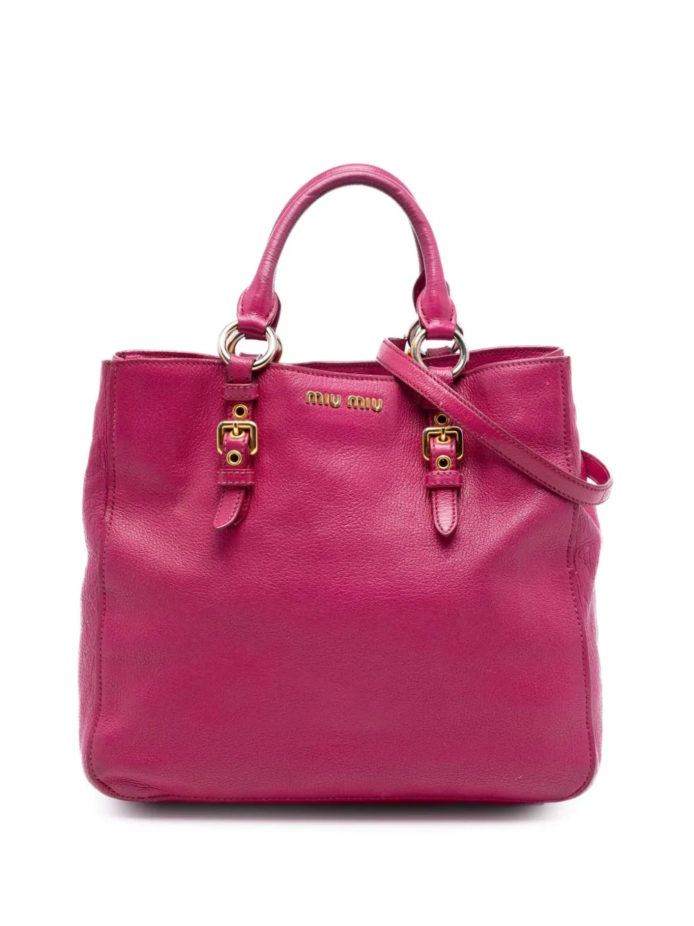 Miu Miu Pre-Owned 2010-2025 Goatskin Madras satchel - Rosa
