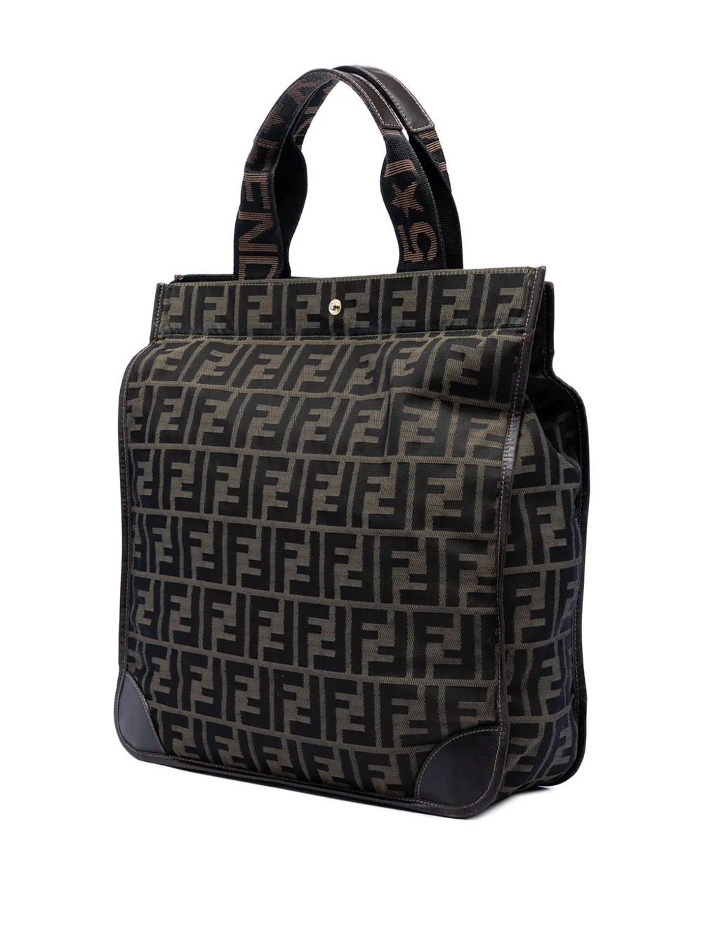 Fendi Pre-owned 2000-2025 Zucca Canvas Shopping Tote Bag in Brown, view 3