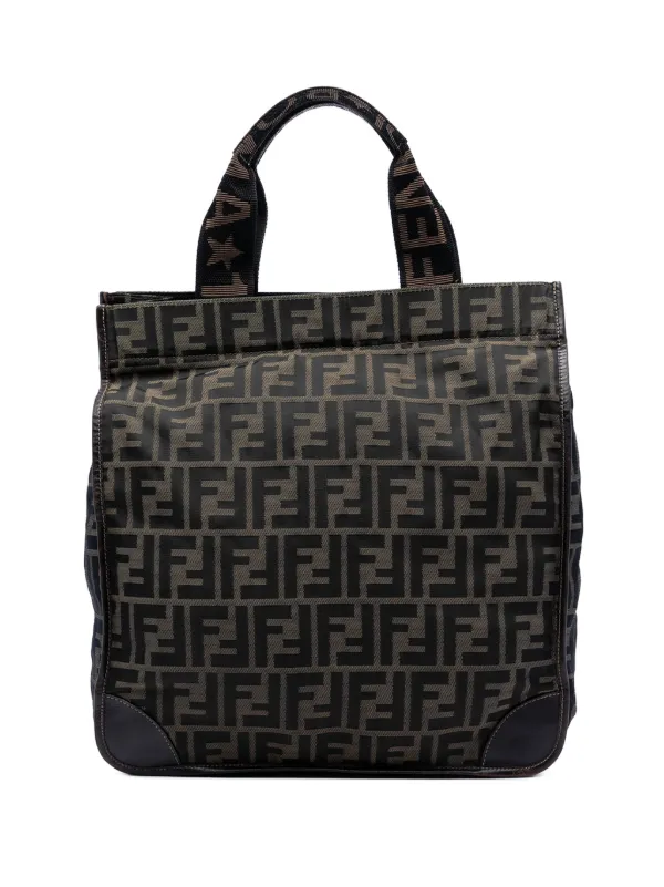 Fendi Pre-owned 2000-2025 Zucca Canvas Shopping Tote Bag in Brown