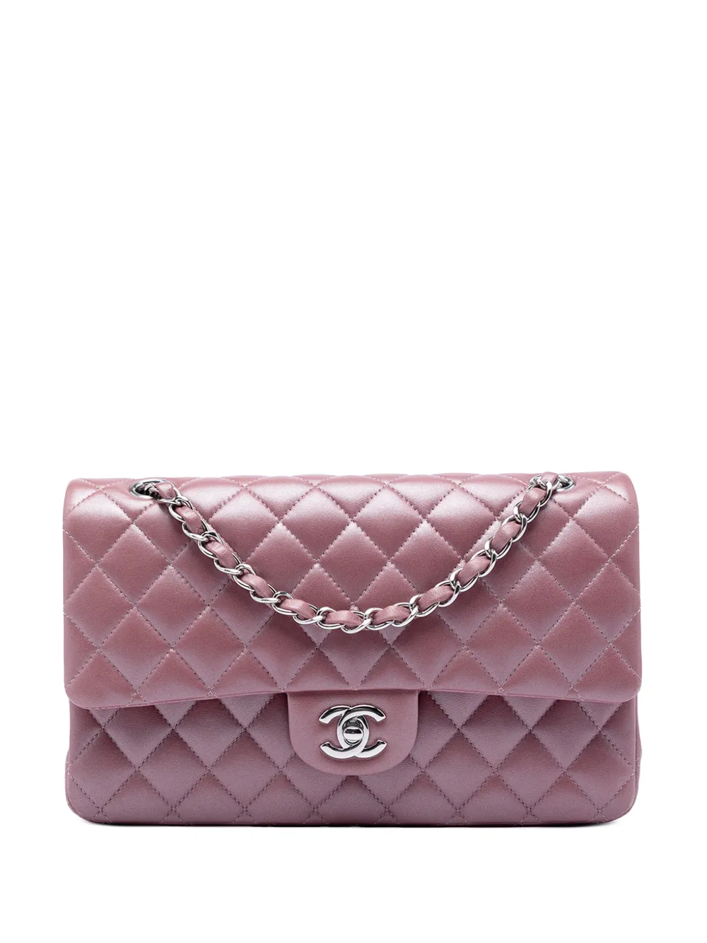 CHANEL Pre-Owned 2017-2018 Medium Metallic Classic Lambskin Double Flap shoulder bag - Rosa