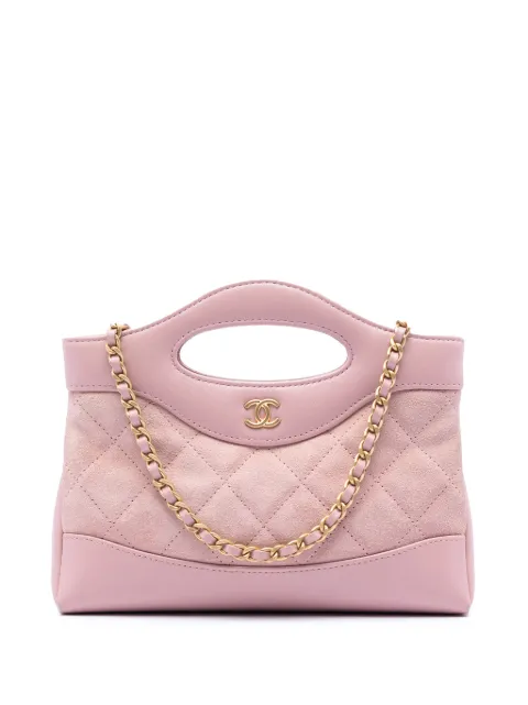 CHANEL Pre-Owned 2021-2026 Mini CC Quilted Suede and Calfskin 31 Shopping Bag satchel