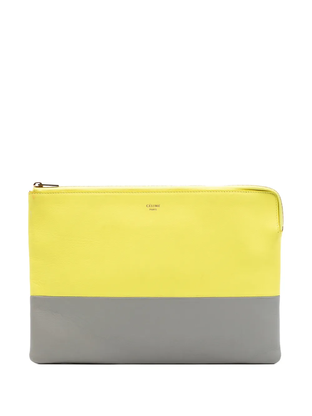 Celine Pre-Owned 2014 Bicolor Leather Solo clutch bag - Grigio