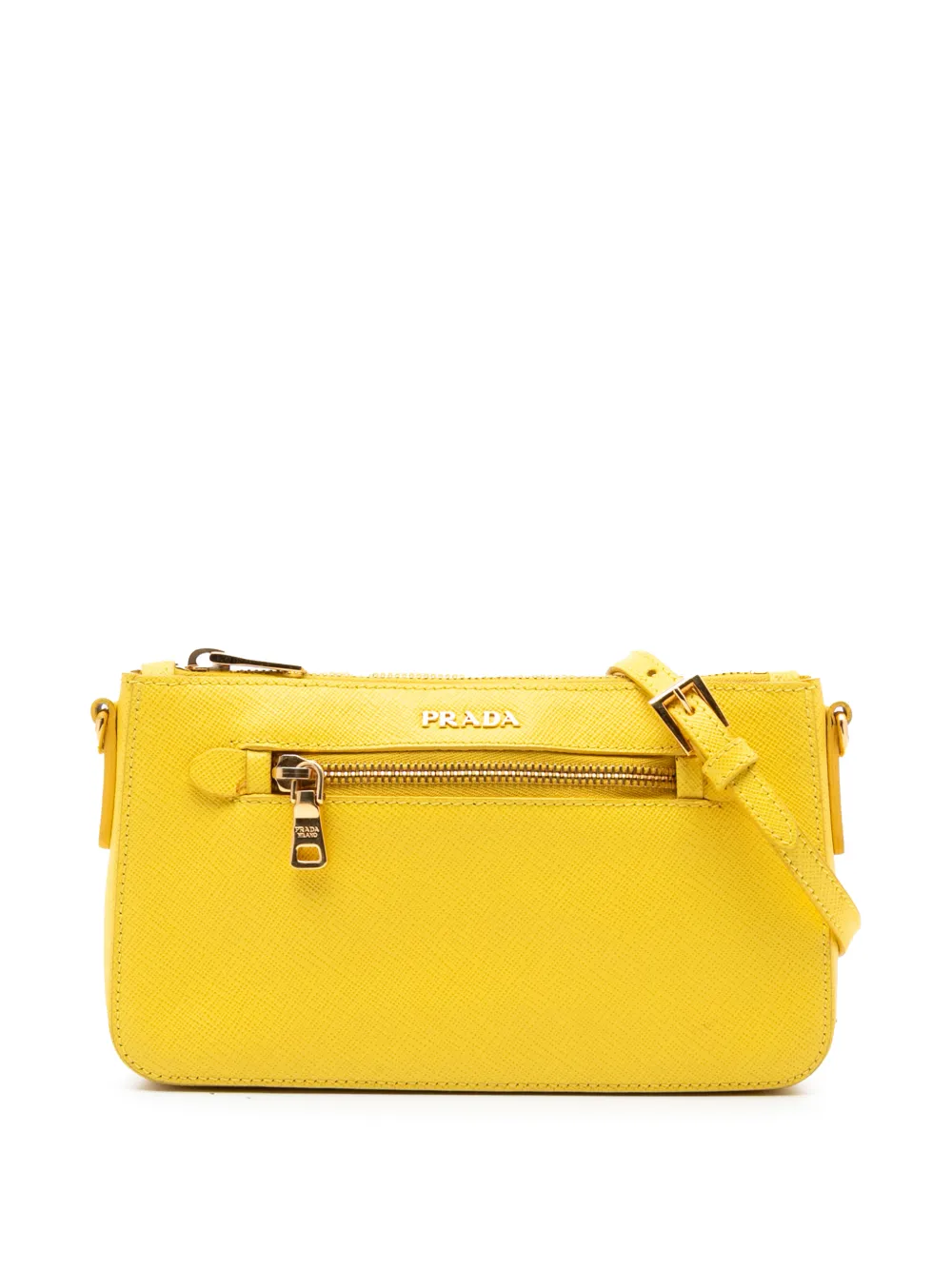 Prada Pre-Owned 2010-2025 Saffiano Lux Front Pocket crossbody bag - Giallo