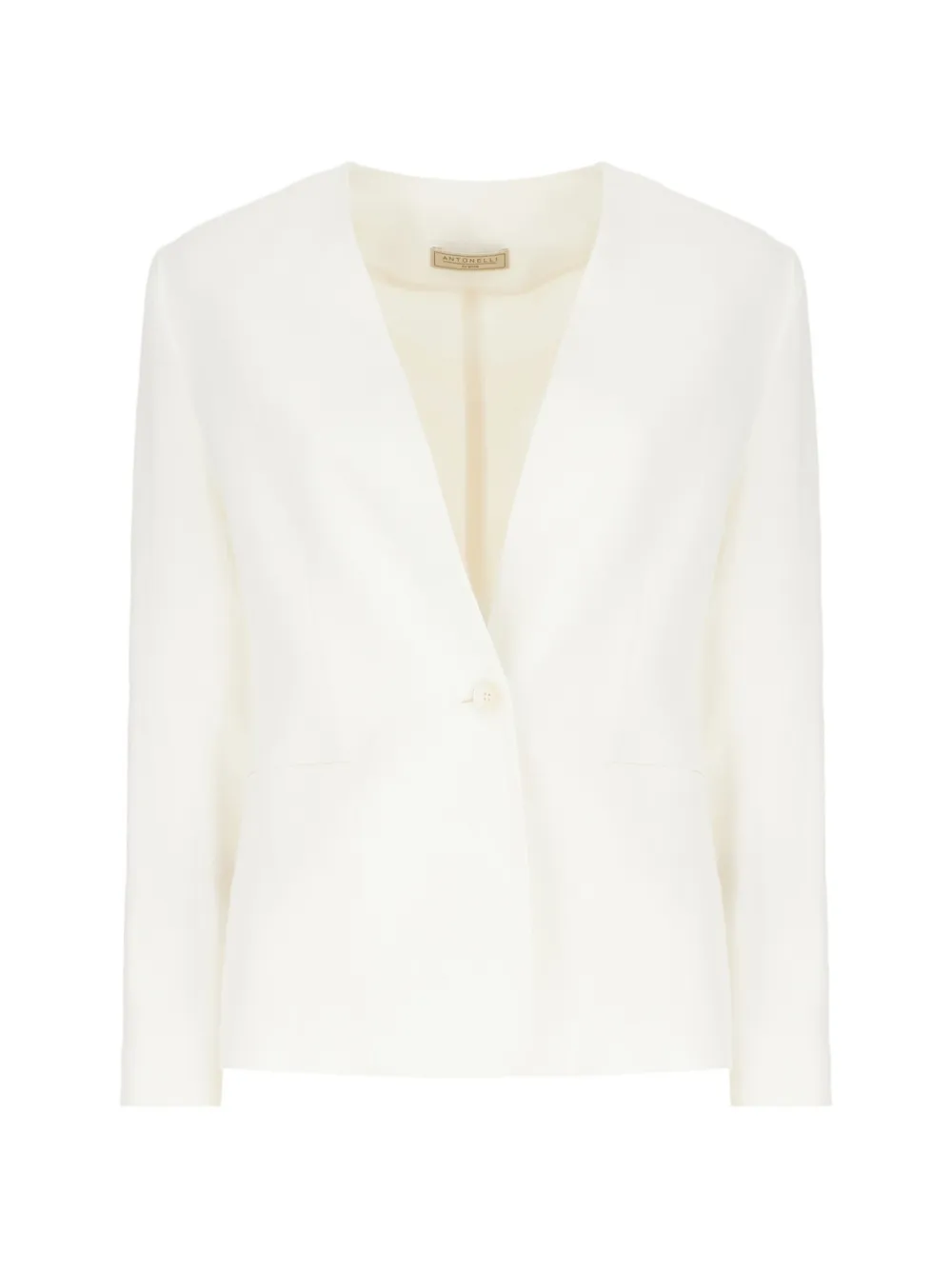 Antonelli single-button collarless jacket - Bianco