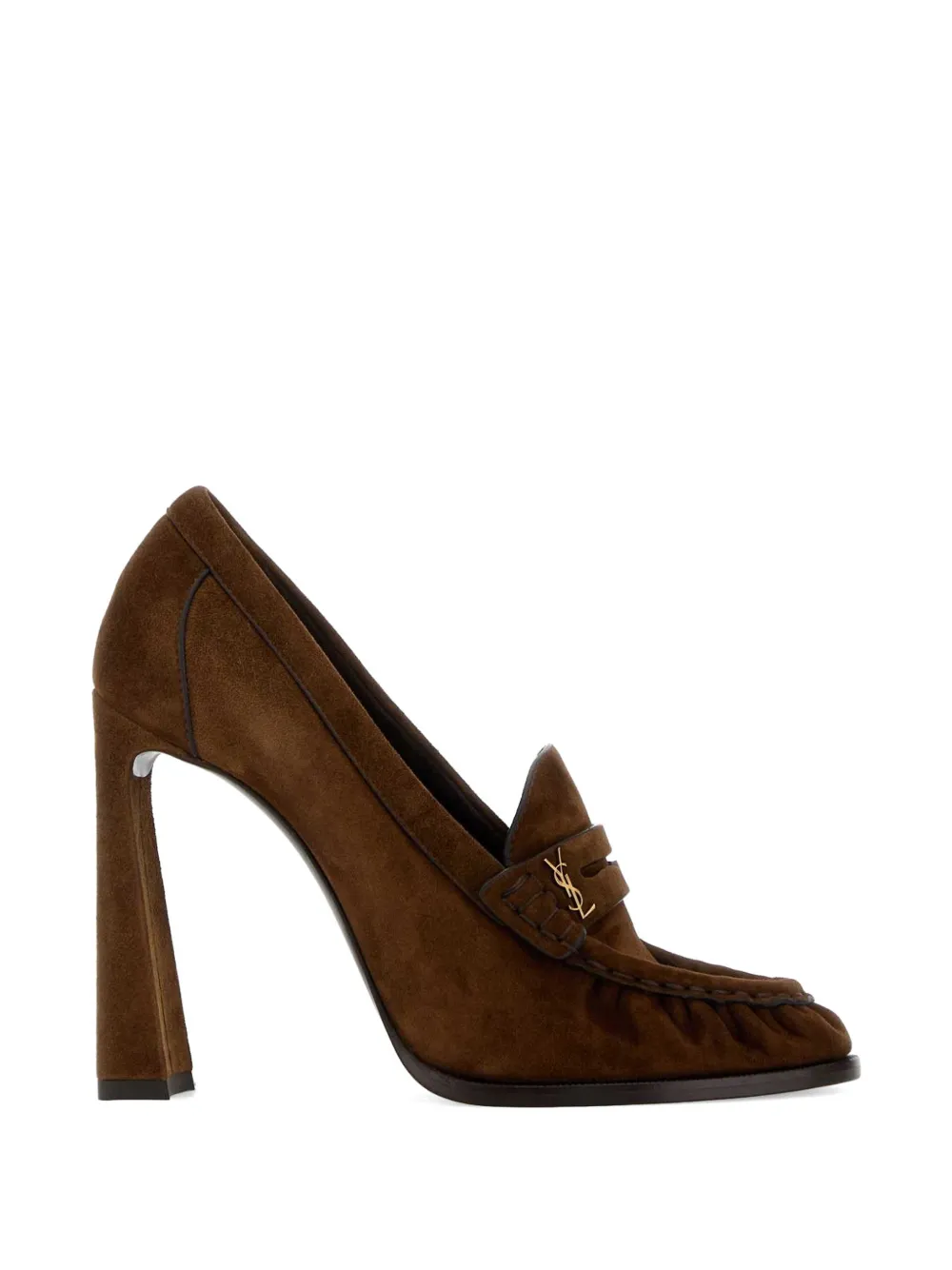 Saint Laurent Le Loafer suede pumps - Braun