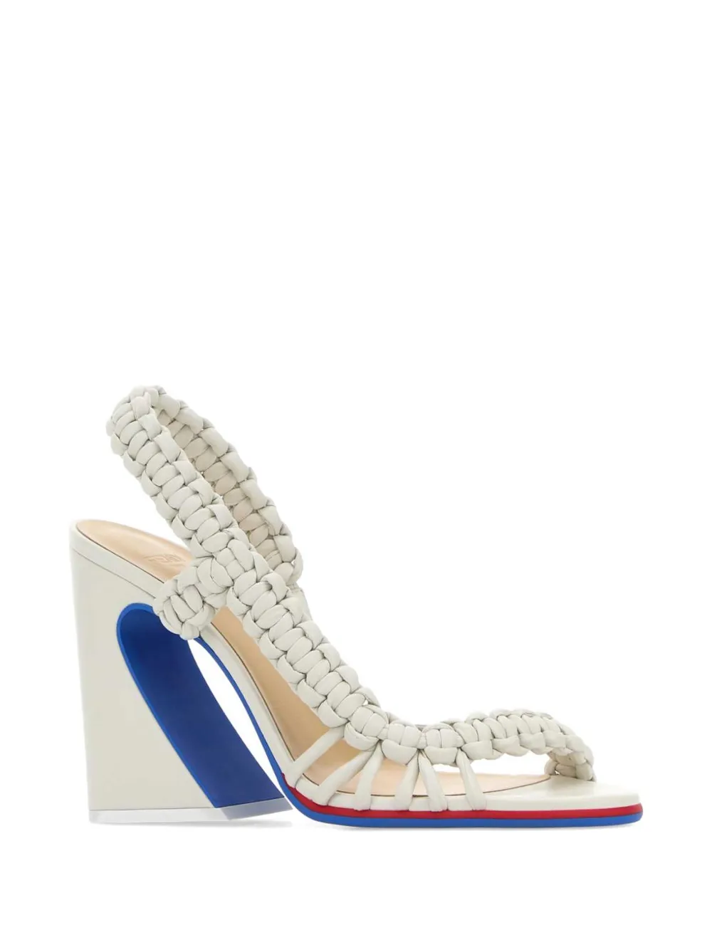 FENDI Arc braided leather sandals Wit
