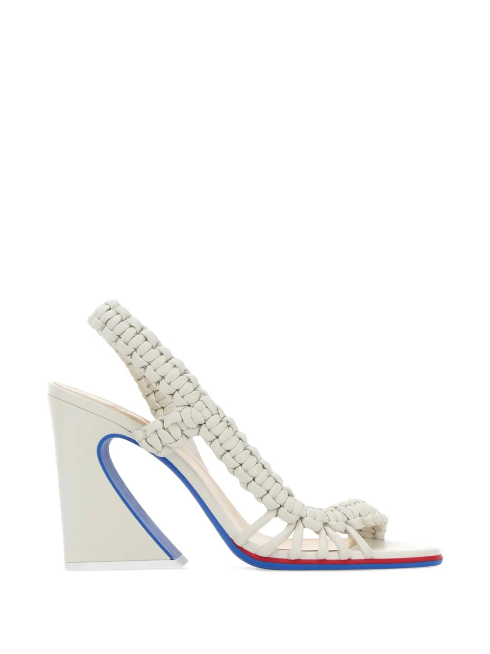 FENDI Arc braided leather sandals - Bianco