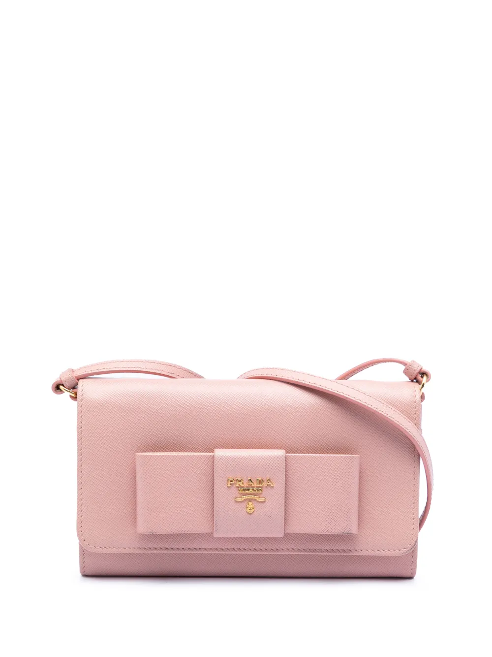Prada Pre-Owned 2010-2024 Saffiano Lux Bow Wallet On Strap crossbody bag - Rosa