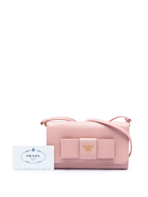 Prada Pre-Owned 2010-2024 サフィアーノ ルクス リボン ウォレット 