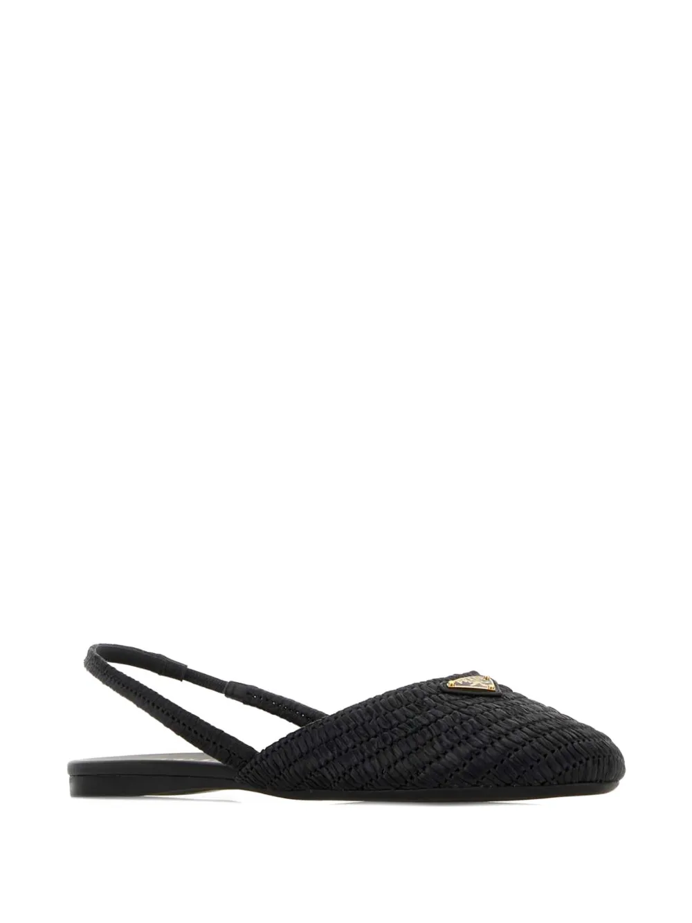 Prada woven slingback ballet flats Zwart