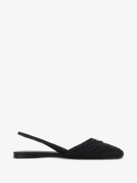 Prada crochet slingback ballerinas
