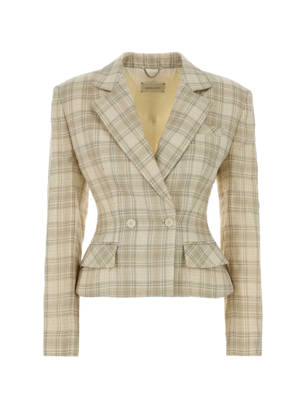 Magda Butrym check-pattern double-breasted blazer - Toni neutri