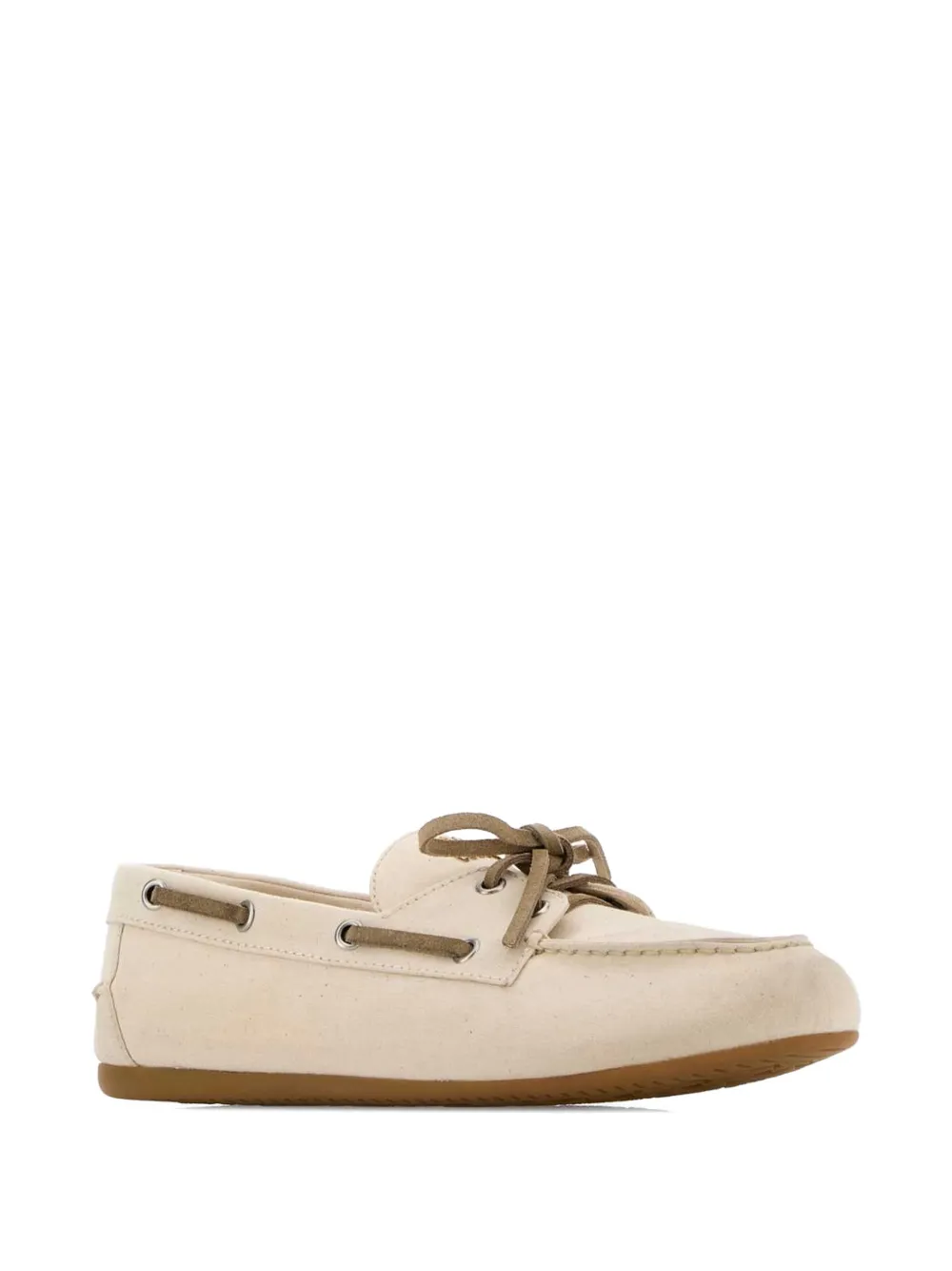 Miu lace-up boat shoes Beige