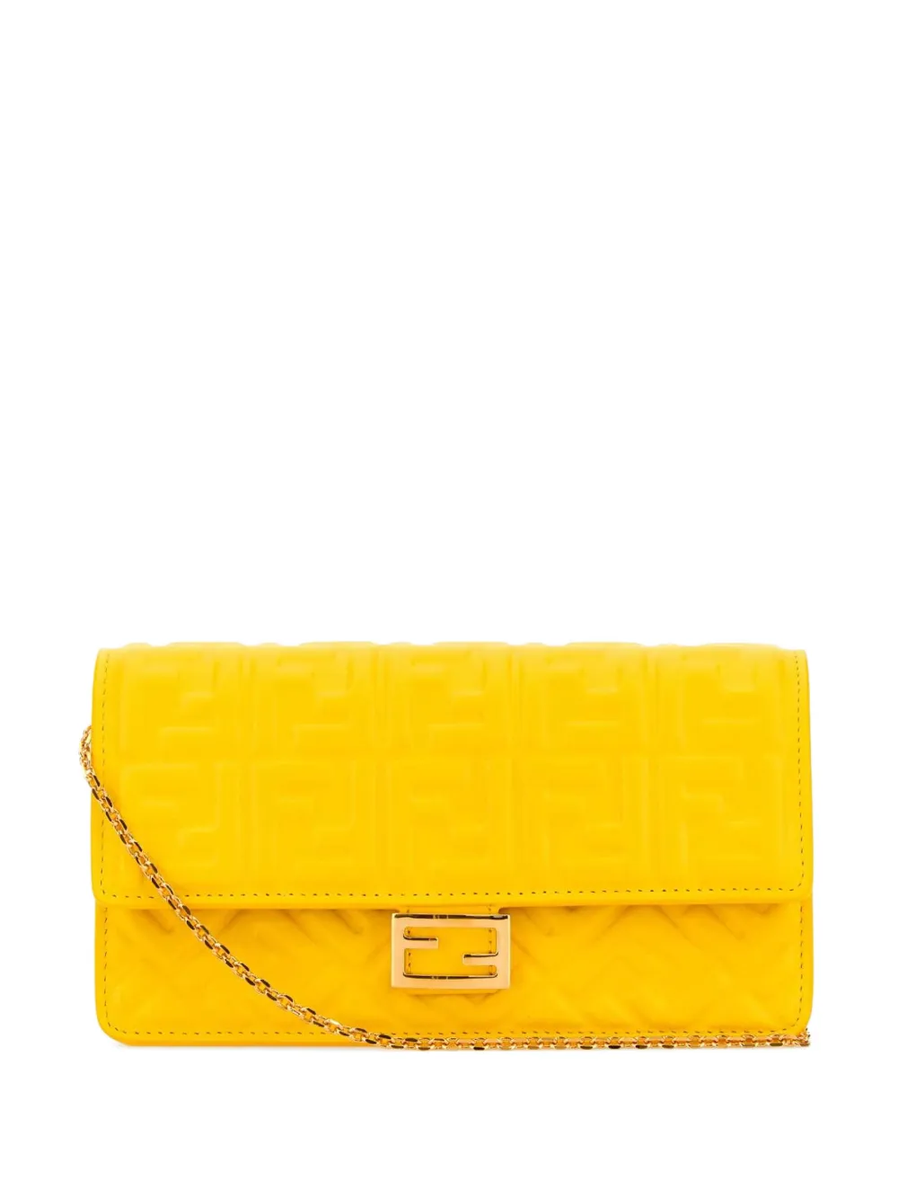 FENDI Baguette embossed leather tote bag - Giallo